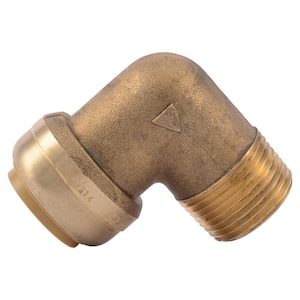3/4 in. Push-to-Connect x MIP Brass 90-Degree Elbow Fitting