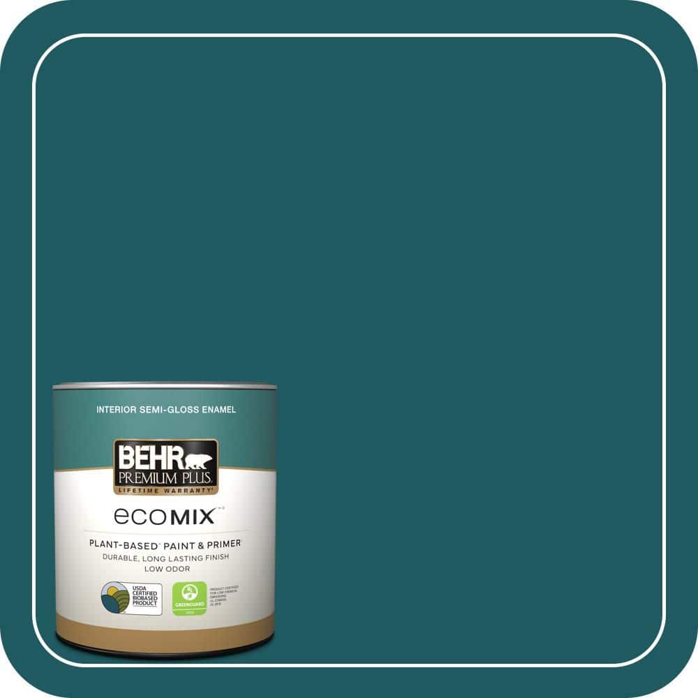 1 qt. #S-H-510 Moonlit Pool Semi-Gloss Enamel EcoMix Plant-Based Interior Paint & Primer price history on PriceWatchPro