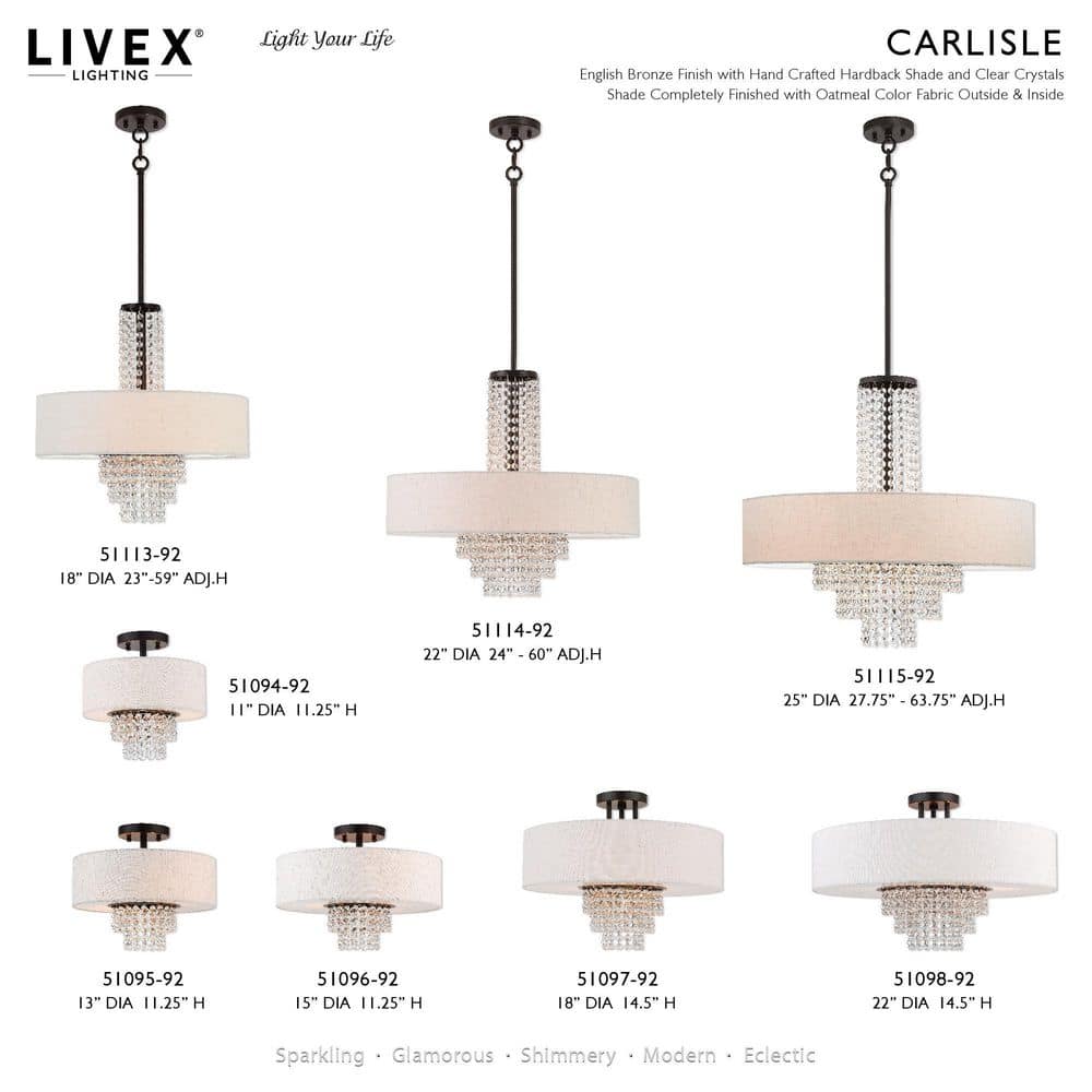 Carlisle English Bronze 5-Light Indoor/Outdoor Semi-Flush Drum