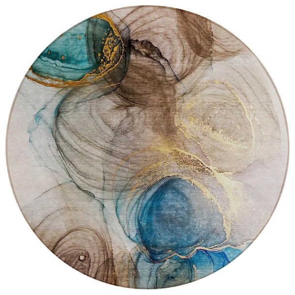 Addison Rugs Chantille ACN513 Beige 8 ft. x 8 ft. Round Machine Washable Indoor/Outdoor Geometric Area Rug