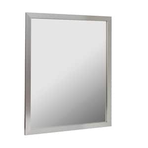 Reflections 30 in. W x 36 in. H Single Framed Wall Mirror in Brushed Nickel
