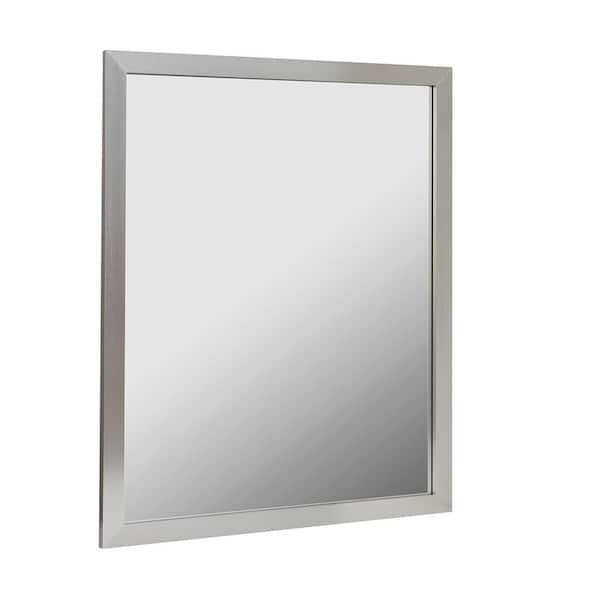 CRAFT + MAIN Reflections 30 in. W x 36 in. H Single Framed Wall Mirror in Brushed Nickel