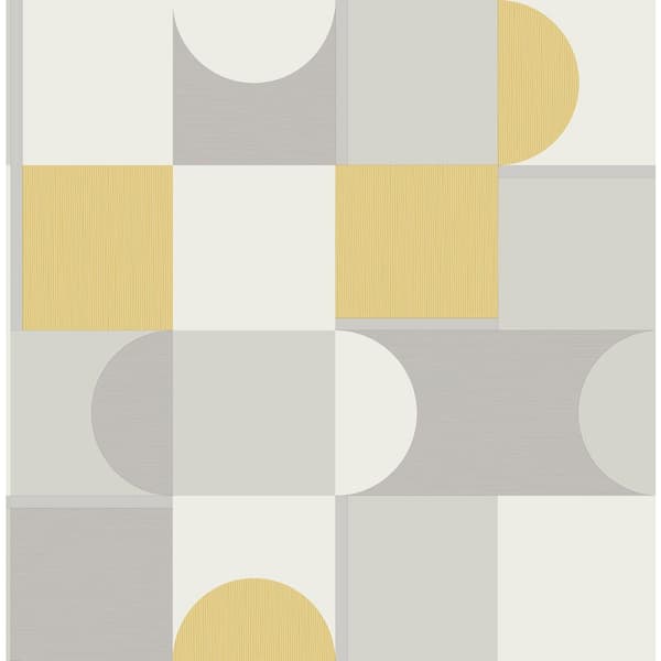 Fine Decor Yellow Marino Mustard Geometric Matte Non-Pasted Peelable Paper Wallpaper