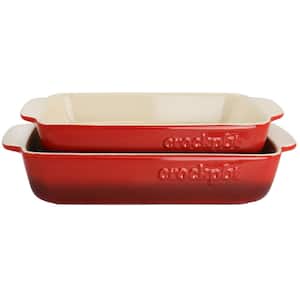 Artisan 2-Piece Stoneware Baking Pan Set in Gradient Red