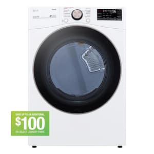 7.4 Cu. Ft. Vented SMART Stackable Electric Dryer in White with TurboSteam and Sensor Dry Technology