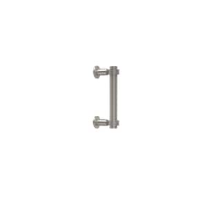 Contemporary 6 in. Back to Back Shower Door Pull with Dotted Accent in Satin Nickel
