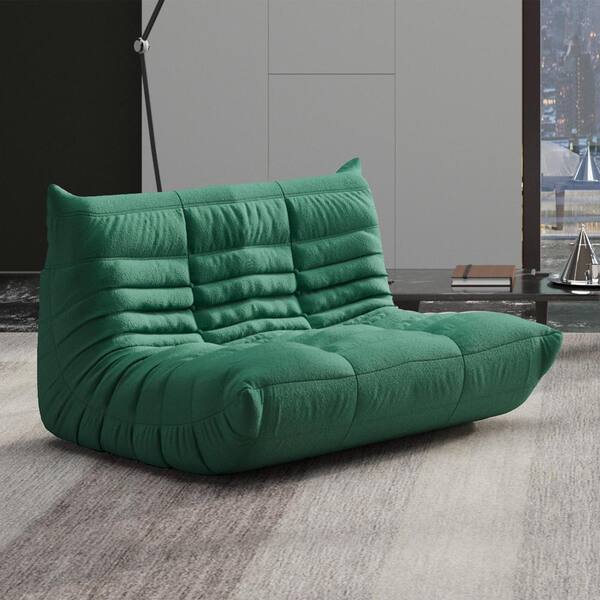 J&E Home 34.25 in. W Armless Teddy Velvet Modular Lazy Floor