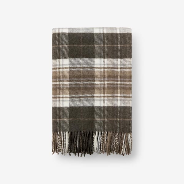 The Company Store Lambswool Plaid Brown Multi Throw Blanket 85099X-THRW ...