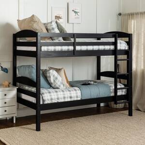 Solid Wood Twin over Twin Bunk Bed - Black