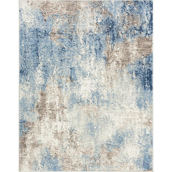 Tayse Rugs Chelsea Navy 9 ft. x 12 ft. Abstract Indoor Area Rug