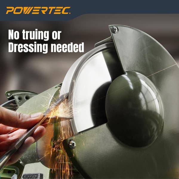 POWERTEC 8 in. x 1-1/2 in. W, 5/8 in. Arbor, CBN Bench Grinding