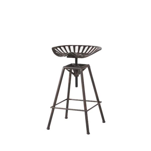 Noble House 27 in. Chapman Copper Adjustable Bar Stool