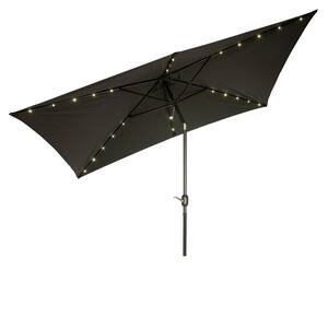 black patio umbrella with led lights