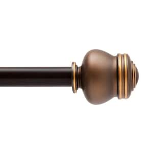 Glendale 28 in. - 48 in. Adjustable Single Curtain Rod 5/8 in. Diameter in Oil Rubbed Bronze with Traditional Finials