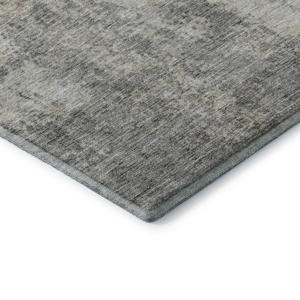 Mayfield Premium Machine Washable Abstract AMF940 Gray 8 ft. x 10 ft. Area Rug