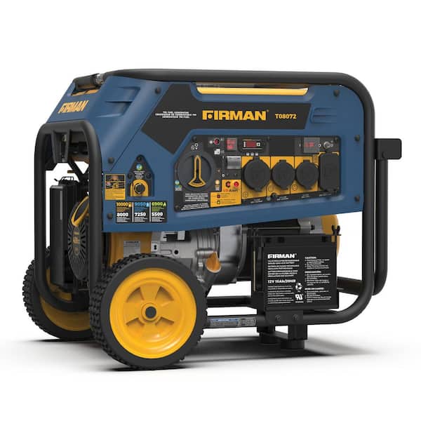 10,000-Watt/8,000-Watt Tri-Fuel Portable Generator with Electric Start, Transfer Switch Outlet and CO Alert Technology