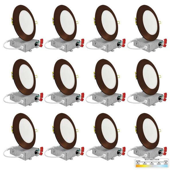 ZEEZ 10-Pack 6-Inch Cool White Dimmable LED Recessed Ceiling Lights - Canless Ultra Slim