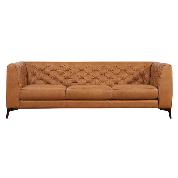 060920● BROWN by 2-tacs × MACALASTAIR Ashcroft Furniture Co Flore 90 in. W Square Arm Mid Century