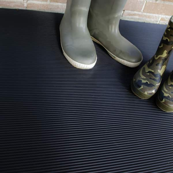 Chevron Rib Charcoal 4 Ft. x 8 Ft. Commercial Door Mat