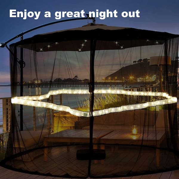 large patio umbrella mosquito netting from qvc Net for 7.5 FT | Two Zippers & Fits Cantilever Poles | Heavy-Duty a drawstring at the top of the mesh adjusts the sizing to fit umbrellas 9ft to 10ft in diameter Angel Sar 7.5 - 10