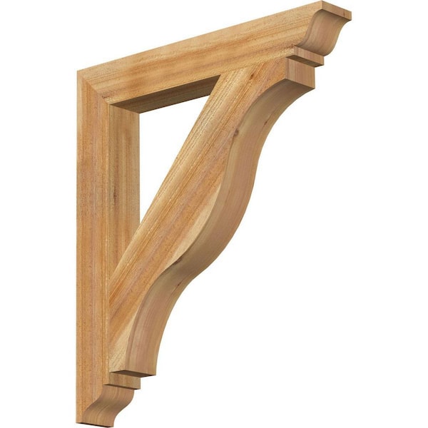 Ekena Millwork 4 in. x 32 in. x 28 in. Western Red Cedar Funston Traditional Rough Sawn Bracket