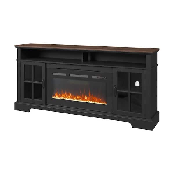 Sizzim 70 in. Freestanding Floor Wooden Surround Electric