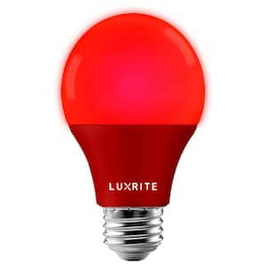 60-Watt Equivalent A19 LED Light Bulb Red UL Listed, E26 Standard Base, Indoor Outdoor, Porch, Christmas