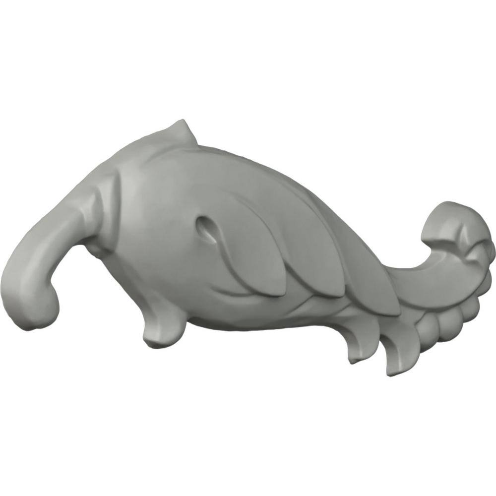 Primed Gray Polyurethane Crown Scroll Onlay, 6.75" Wide