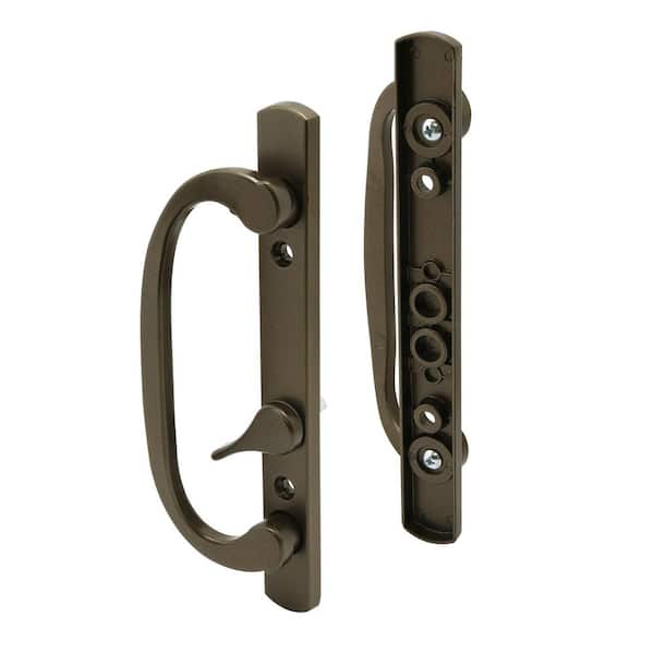 Mortise Style Sliding Patio Door Handle Set, Bronze Diecast, Non-Keyed, Fits 3-15/16 in. Hole Spacing (1 Set)