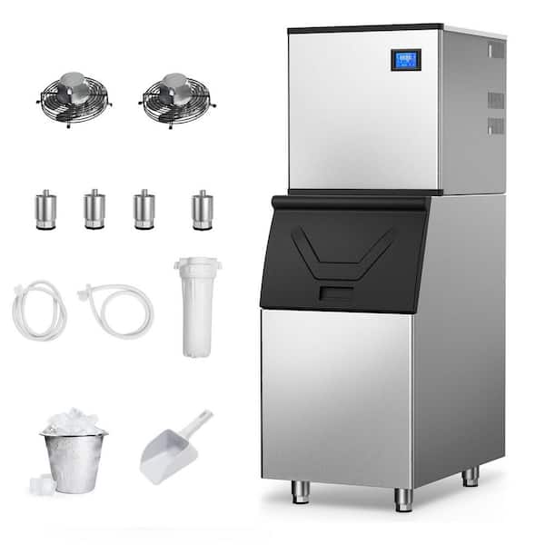 22.5 in. 600 lbs./24H Split Commercial Ice Maker Freestanding 182-Full Size High-Density Ice Cubes/Cycle in Silver