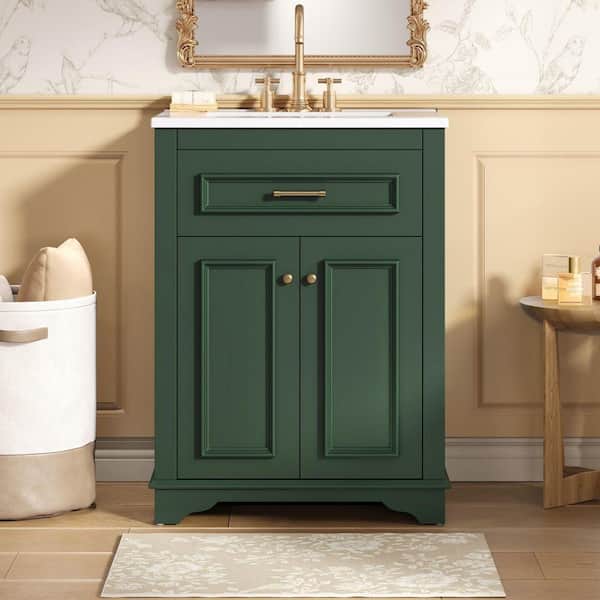 ykyk117　オリーブ36 FAMYYT 36 in. Single Sink Freestanding Green Solid Wood Framed