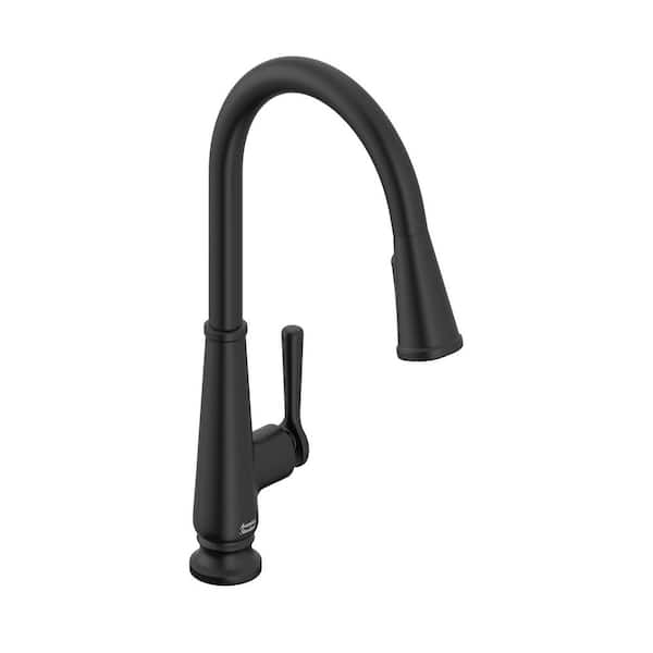 American Standard Palestra Single Handle Pull Down Sprayer Kitchen Faucet with Dual Spray in Matte Black
