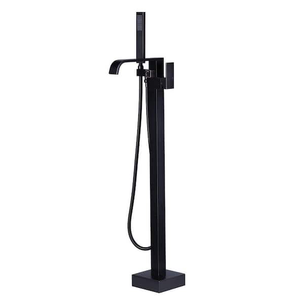VEVETTA Single-Handle Waterfall Freestanding Tub Faucet with Handheld Shower in. Oil Rubbed Bronze