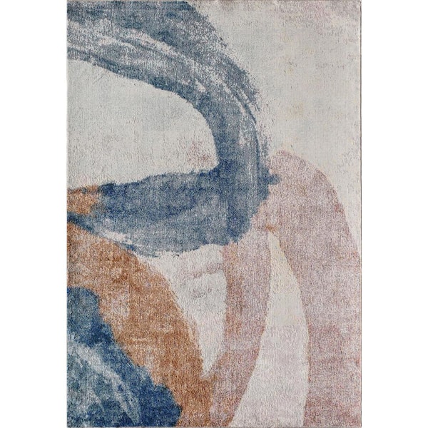 Malina Smokey Blue 2 ft. X 4 ft. Area Rug