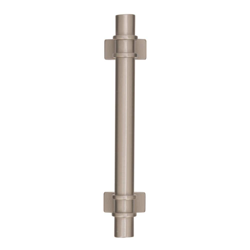 Satin Nickel 3-3/4 Inch Modern Industrial Cabinet Pull