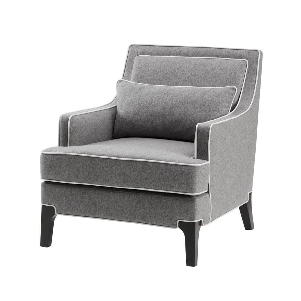 Collin 34" Wide Grey and Black Manufactured Wood Accent Chair
