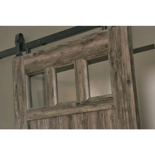 Millbrooke Weathered Grey PVC Barn Door with Acrylic Windows
