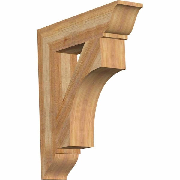 Ekena Millwork 6 in. x 32 in. x 28 in. Western Red Cedar Westlake Traditional Rough Sawn Bracket