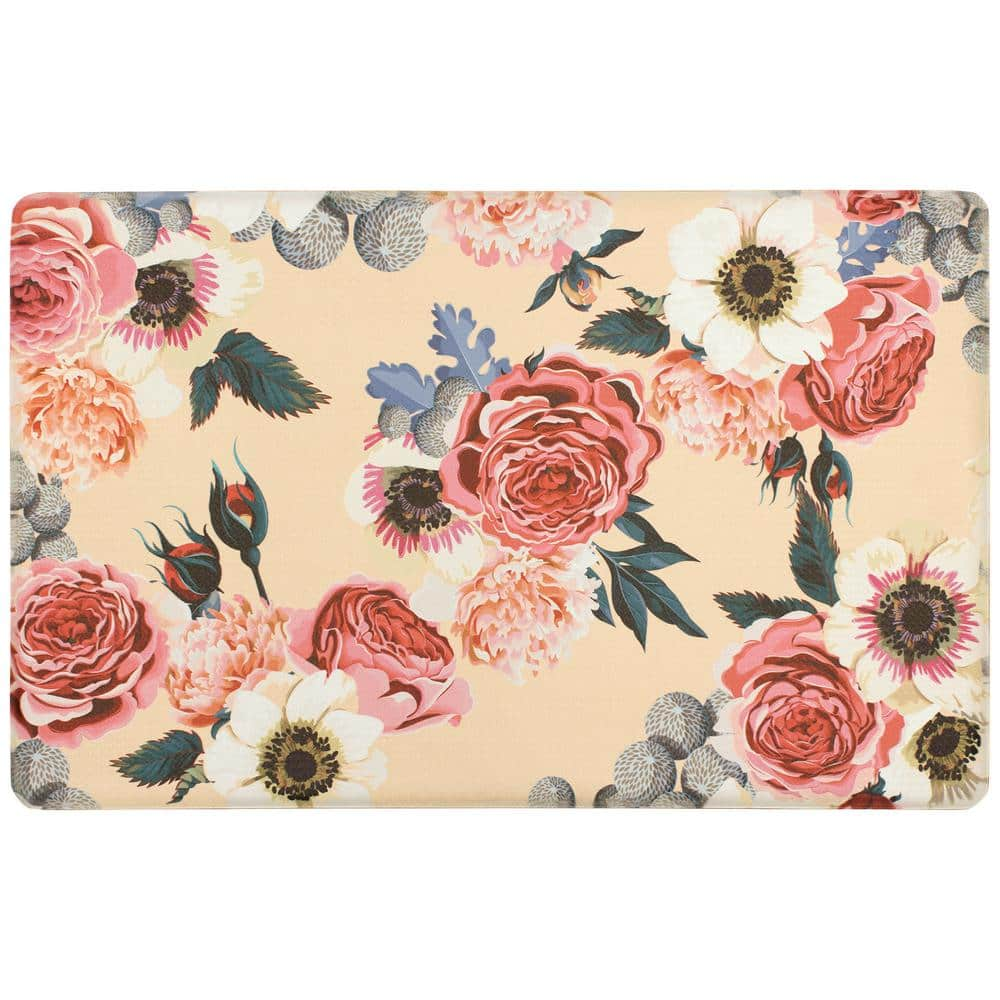 Chef Gear Floral 20 In. X 39 In. Anti-fatigue Gelness Runner Rug 