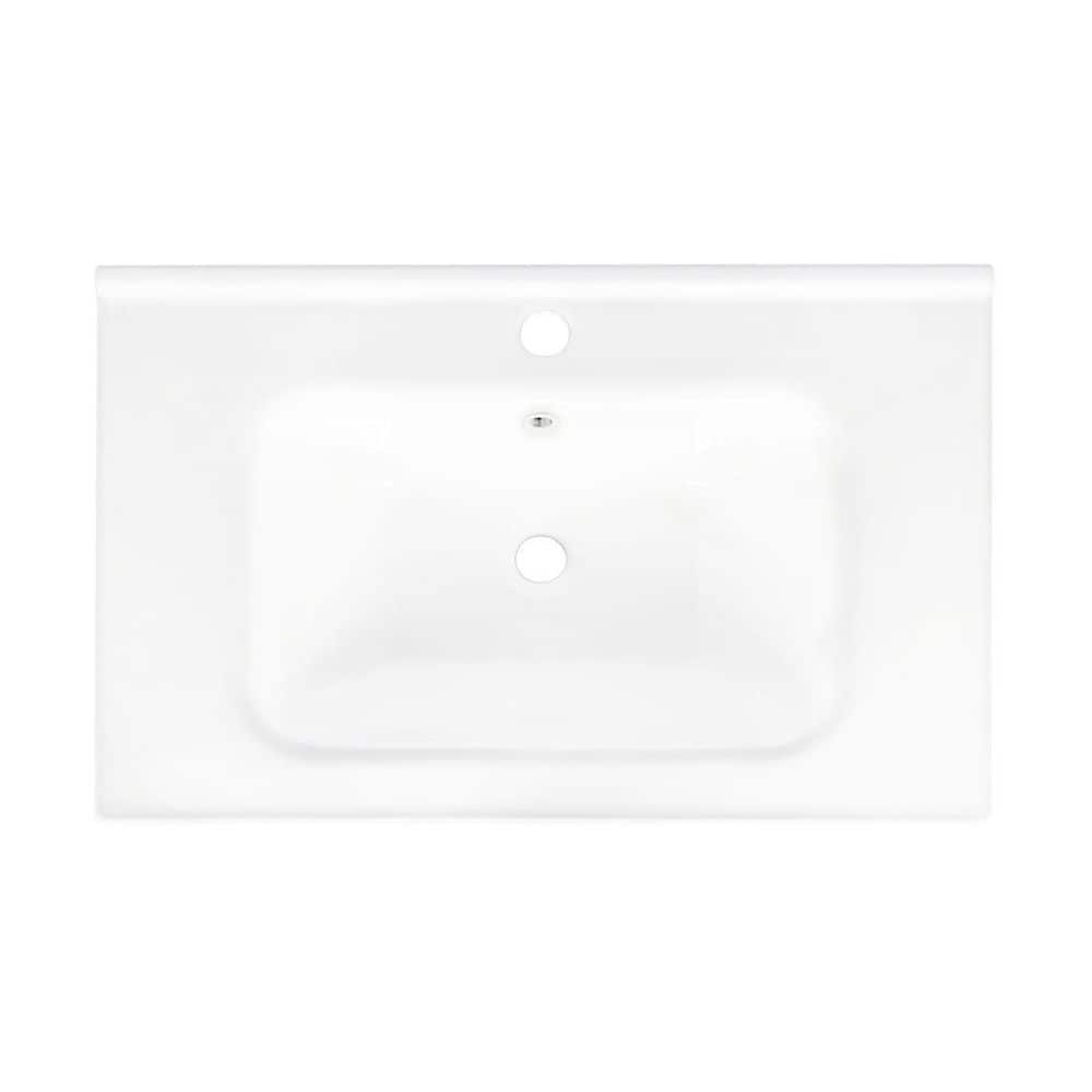 LIVACA 28 in. 19 in. Drop-In Bathroom Sink in White Ceramic with