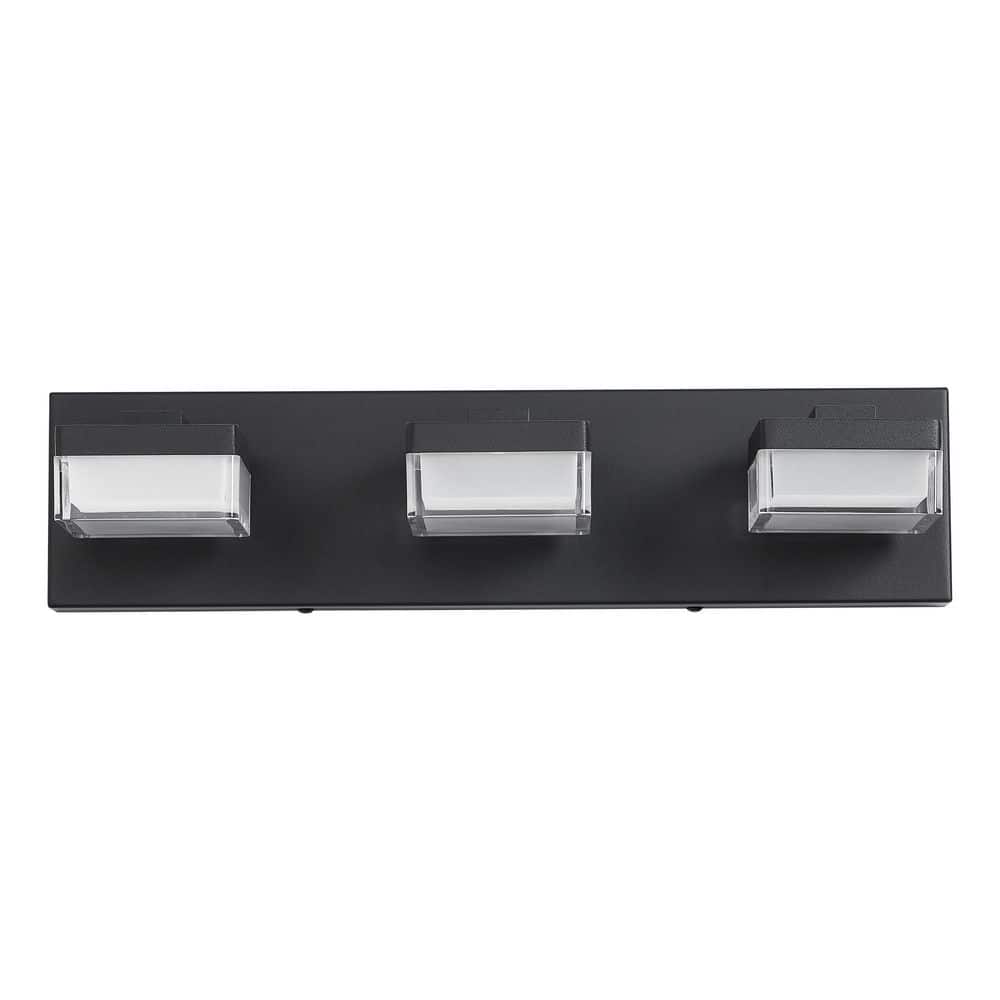 18.1 in. 3-Light Modern Black LED Vanity Light Bar with Acrylic Shades price history on PriceWatchPro