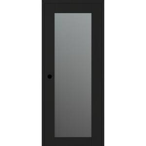 Vona 207 DIY-FRIENDLY 32 in. x 84 in. Right-Hand Frosted Glass Black Matte Wood Composite Single Prehung Interior Door