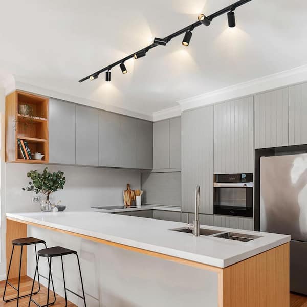 White Single Circuit Track Lighting Connector Lighting Rails Kit with End Caps and Live End Feed Connector (1-Pack)