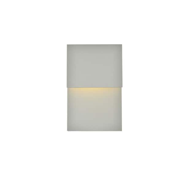 PRIVATE BRAND UNBRANDED Timeless Home 1-Light Rectangular Silver LED Outdoor Wall Sconce