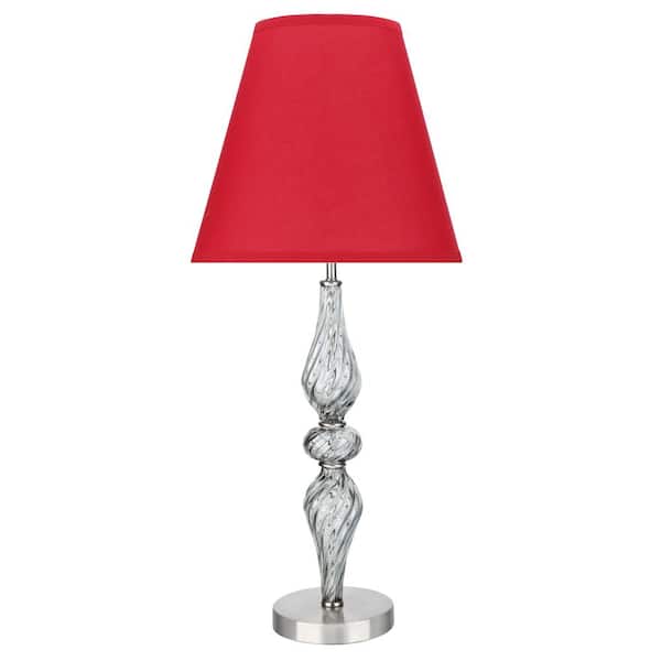 Smoke Glasetal Table Lamp, Red Table Lamp Shades Uk