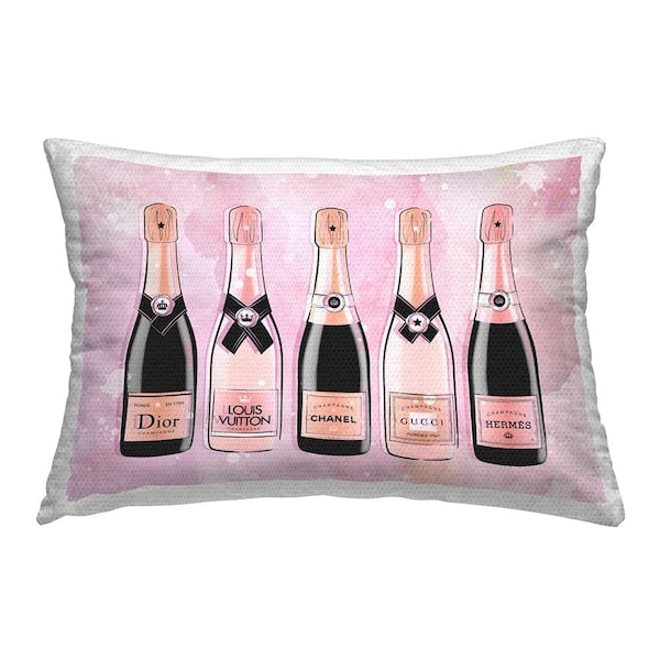 Stupell Industries Glam Pink Champagne Pink Rectangular Outdoor Throw Pillow