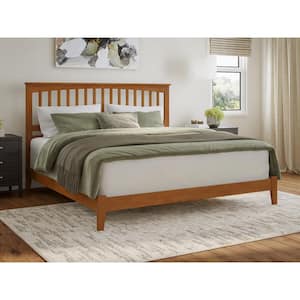 Mission Light Toffee Natural Bronze Solid Wood Frame King Low Profile Platform Bed