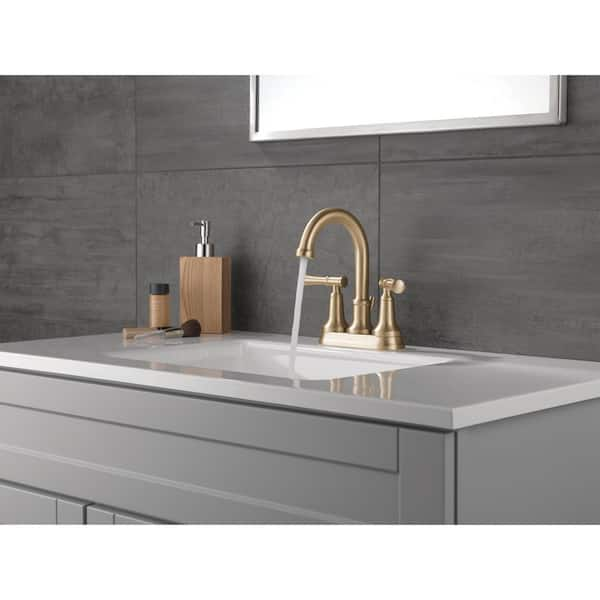 Chamberlain Gold 4 in. Centerset Double-Handle Bathroom Faucet in Champagne Bronze