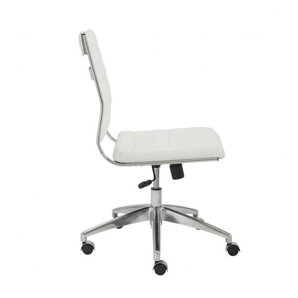 HomeRoots Amelia White Low Back Office Desk Chair 370489 The