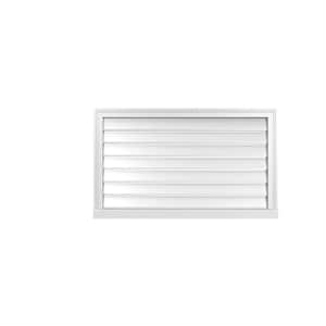 40 in. x 24 in. Vertical Surface Mount PVC Gable Vent: Functional with Brickmould Sill Frame
